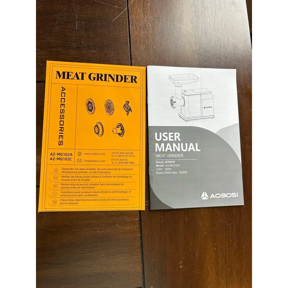 AOBOSI Electric Meat Grinder AZ-MG192A Stainless Steel Sausage Stuffer Reverse